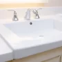 White sink with no cracks, after ceramic repair service